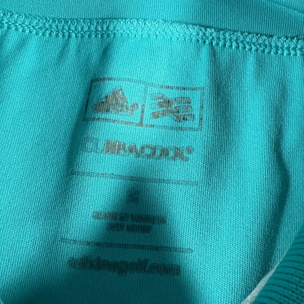 Adidas Polo Shirt Mens Medium Teal PGA‎ National Resort ClimaCool Striped Golf